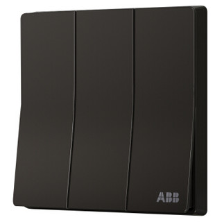 ABB 开关插座面板 三位双控三开双控开关 轩致系列 黑色 AF121-885