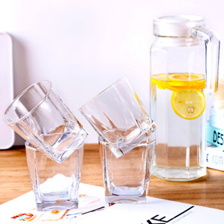 贝特阿斯 无铅玻璃 水具套装 五件套 玻璃水杯 玻璃水壶 果汁饮料壶 冷、热水壶 水具五件套BT-SJ5