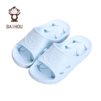 白猴 BAIHOU 侧漏水透气防滑儿童卡通中大童凉拖鞋 T-1801 儿童款 浅蓝 33-34码