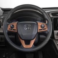 小忙牛（Mcow）小忙牛改装饰适用2019款本田CRV桃木纹内饰17/18中控排档位面板贴 方向盘装饰 低配版