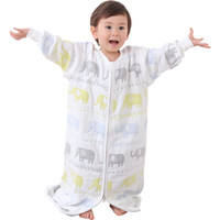 童颜 婴儿睡袋 六层纱布宝宝防踢被 春秋儿童可拆袖加长包成长睡袋 XL