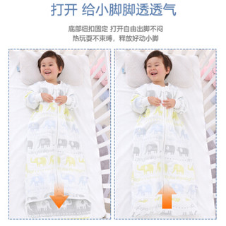 童颜 婴儿睡袋 六层纱布宝宝防踢被 春秋儿童可拆袖加长包成长睡袋 XL