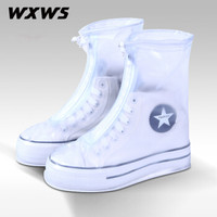 澳弥呢 雨靴雨鞋 雨天防滑防水鞋套男女通用加厚底耐磨透明防雨鞋套 L