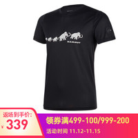 猛犸象 Mammut 轻量舒适速干创意LOGO短袖T恤1017-10062 黑白色 M