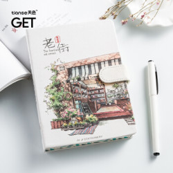 joytop 悦木 天色记事本办公记录本子不关门的老街笔记本/创意手账本 花店TS-4021