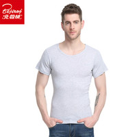 北极绒 背心男士纯棉螺纹运动弹力修身男式打底汗衫单件装 灰色 XL