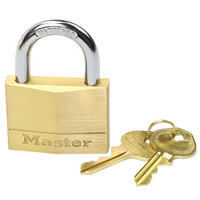 玛斯特（Master Lock）黄铜挂锁家用实心仓库大门锁150MCND 配2把钥匙 美国专业锁具品牌