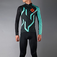 迈森兰 MYSENLAN 骑行服套装男长袖春夏秋季自行车山地车公路车衣 地平线-蓝色 XXL