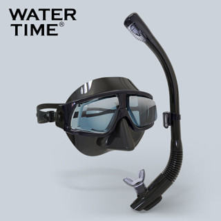 WATERTIME 潜水镜浮潜三宝套装全干式呼吸管器近视成人眼镜潜水面罩游泳装备 9007079945072 黑色 450度