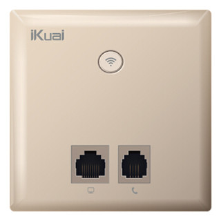 爱快（iKuai）N3 金色 300M无线86型面板式AP 企业级酒店别墅wifi接入 POE供电 AC管理