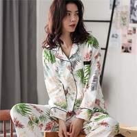 都市丽人 COSMO LADY睡衣女 19新品清新时尚长袖长裤个性印花可外穿四季家居服套装 ZH9997 白色 XL