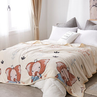 雅鹿·自由自在 毛毯加厚法兰绒毯子 午睡空调毯珊瑚绒毛巾被盖毯冬季床上床单 180*200cm 乌托邦小象
