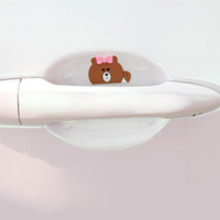 车动力 汽车门碗保护膜 车门把手保护膜 卡通隐形划痕拉手把手防刮贴保护车贴通用型 汽车用品 可可熊4片装