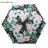 玛丽亚.古琦（玛丽亚古琦 MARJA KURKI）三折伞 田园风超轻防风晴雨两用遮阳伞女 礼盒装 手绘花束 9FF635297 黑色