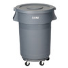 白云清洁（baiyun cleaning）AF07503 80L圆形垃圾桶 带底座 55.5*50.5*74.5cm 灰色