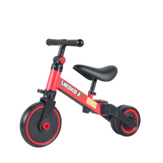 乐卡（Lecoco）变形儿童车 儿童三轮车滑步车 骑滑两用儿童车 火影红