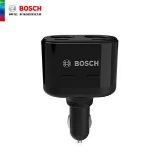 BOSCH 博世 车载充电器点烟器一拖二双USB双点烟口 多功能转换器 电压检测LED数显 PS600