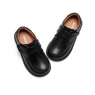 斯纳菲童鞋男童皮鞋新款黑色学生表演出鞋儿童男孩单鞋19850黑色29