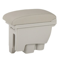 十虎 新捷达真皮扶手箱新款桑塔纳专用手扶箱科沃兹 轩逸中央汽车扶手箱标志新301新飞度储物盒免打孔安装