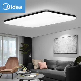 美的（Midea）客厅灯led吸顶灯北欧现代简约长方形卧室餐厅灯具灯饰 黑色三色调光100W