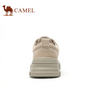 CAMEL 骆驼 系带圆头平底男士休闲鞋休闲皮鞋  A912541060  沙色 43 