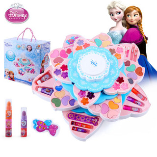 迪士尼Disney 女孩玩具生日礼物安全水洗化妆品工具套装 冰雪奇缘公主花儿朵朵多功能儿童美妆箱礼物