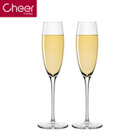 Cheer启尔纯手工杯香槟杯无铅水晶葡萄酒杯红酒杯玻璃高脚杯2支装JB-CH04