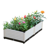 奥美优 阳台蔬菜种植箱 家庭菜园花盆 塑料方形组合 种菜箱 种植盆 LZ7512 白色 二联箱