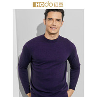 红豆 Hodo 男装 羊毛衫男2018秋冬新品针织面料仿貂绒商务圆领羊毛衫 P5紫色 185/100A