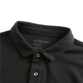 佐丹奴（Giordano） POLO衫 男Polo衫加厚秋款厚实男士长袖polo衫棉质01019779  09标志黑色 大码