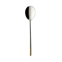 唯宝 Villeroy&Boch艾拉Ella金系列进口西餐叉勺18/10不锈钢餐具金边甜点勺18cm