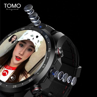 天摩 TOMO双摄像头智能手表4g全网通可插卡上网视频wifi通话网络蓝牙心率成人运动电话手表 V9