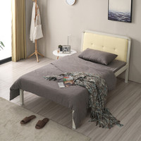 奈高 NG公寓床单人床员工床钢制铁架床宿舍床单层床铁艺床带软靠2000*1500