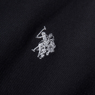 U.S. POLO ASSN. Polo衫男2019年新品男士短袖T恤纯棉多色男短袖衫美式休闲男上装5192101004黑色04 XL