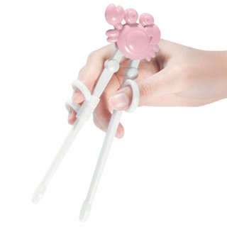 小哈伦婴幼儿学习筷子 防滑筷 婴儿训练宝宝学吃饭练习筷 训练筷餐具 樱花粉