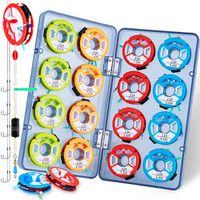 臻佑(Grsaed)16轴线组套装绑好钓鱼线圈主线子线钩成品渔线主线盒鱼钩太空豆八字环硅胶漂座渔具配件