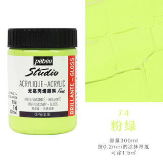 贝碧欧(Pebeo)丙烯颜料 彩绘墙绘手绘涂鸦专用颜料 防水防晒 300ml 粉绿色