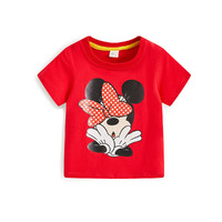 微信专享：Disney 迪士尼 女童米奇米妮 短袖T恤纯棉