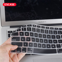 ESCASE MacBook Air苹果电脑键盘膜13英寸(2017款Core老款MacbookPro/15.4英寸通用)Apple电脑配件 软透黑