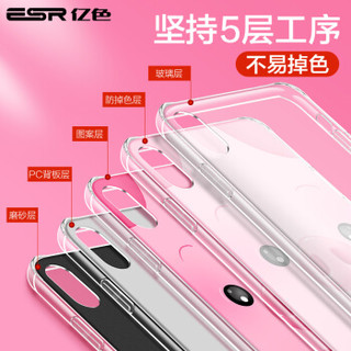 亿色(ESR) iphone xs max手机壳苹果xs max保护套 防摔全包玻璃壳新年图案猪年抖音 琉璃-粉鼻猪