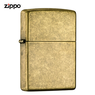 美国进口 之宝（zippo） 防风煤油打火机不含油  201FB 仿古黄铜 品牌直供原装正版