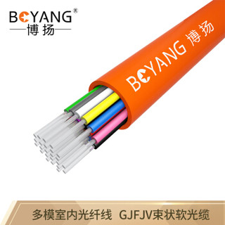 博扬（BOYANG）BY-GJFJV-24A1-50 24芯多模室内网线光纤线 50/125 GJFJV束状软光缆 100米