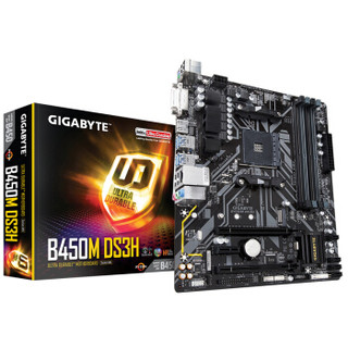 技嘉（GIGABYTE）B450M DS3H 主板+AMD 锐龙 5 1600X 处理器 板U套装