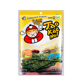 老板仔（Tao Kae Noi）山葵芥末味 泰国原装进口 脆紫菜 儿童休闲零食 大包装32g