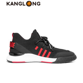 康龙（KANGLONG）休闲鞋低帮系带283112159 黑/红 42