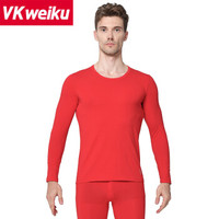 VKweiku保暖内衣男女秋衣秋裤 自发热 中老年情侣款保暖套装加厚保暖裤男 男款红色 XXL
