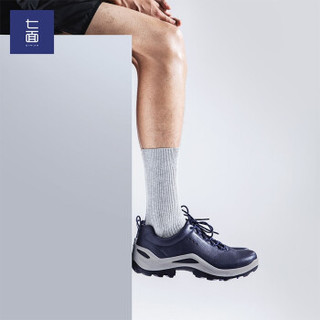 七面男鞋2019新款一体成型休闲时尚运动皮鞋 深蓝色（Uni703S01） 39