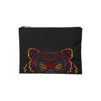 KENZO 高田贤三 19秋冬新品 女士黑色虎头刺绣图案手拿包 F85 5PM302 F20 99C