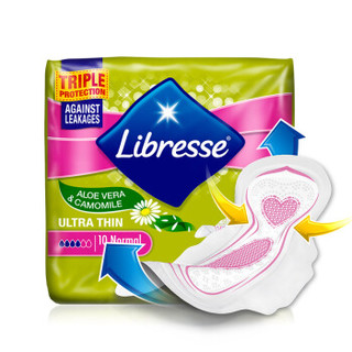 Libresse 日用卫生巾240mm10片 绵柔超薄防漏塑形 敏感肌肤适用（欧洲原装进口）