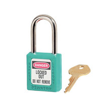 MASTERLOCK/玛斯特锁 工业塑料安全挂锁 钢梁耐腐蚀 工程电力锁 挂牌上锁 410MCNTEAL青色 量大定制